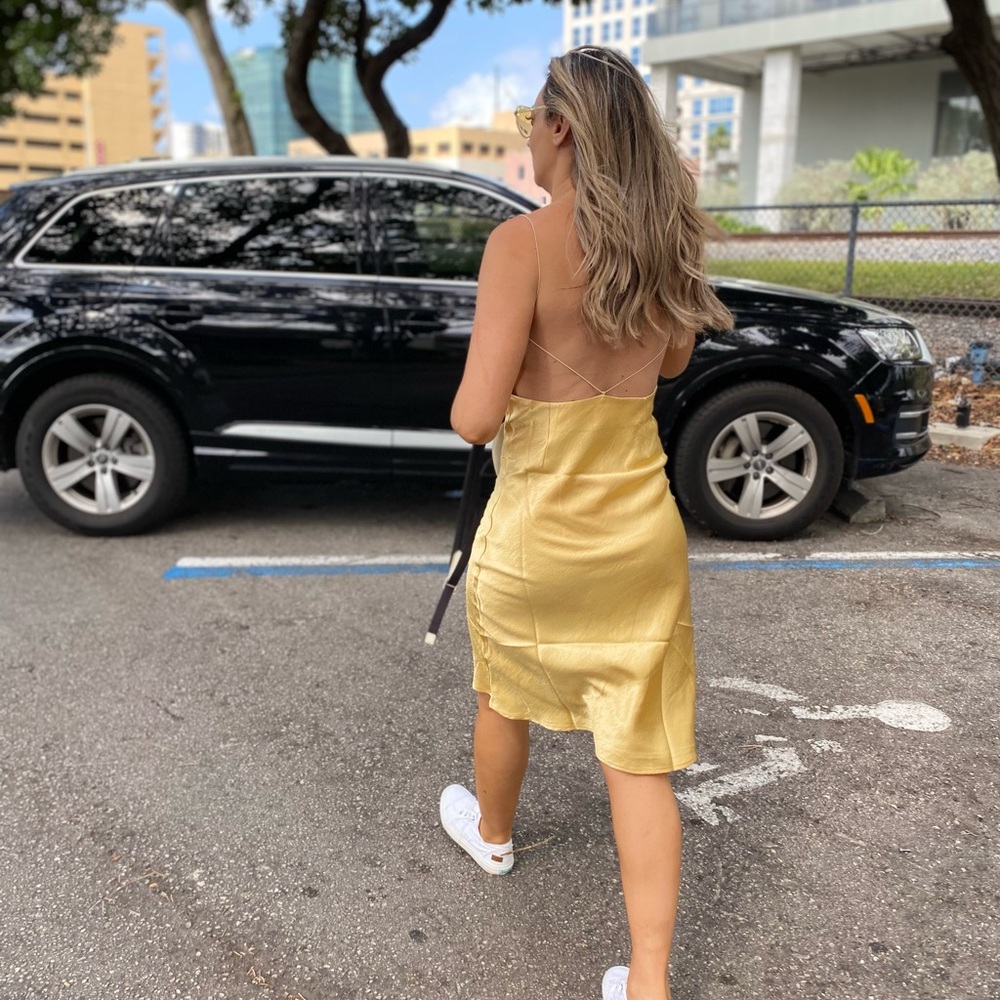 ✨ Double Zero Gold Satin Slip Dress ✨ - Picture 9 of 11
